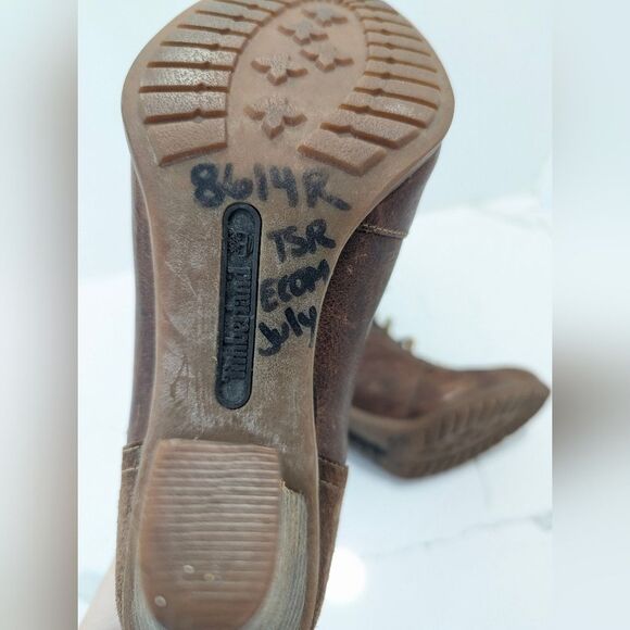 TIMBERLAND Earhkeepers Women’s Field Boot Lace Up Brown sued Leather Heels sz 7 - Picture 14 of 14